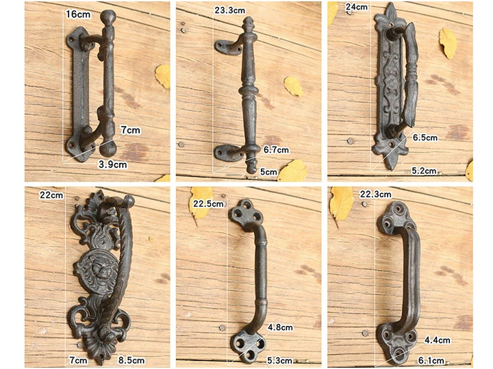 European retro garden Cast iron patio art door handles home decoration Wall decoration door handle room accessories