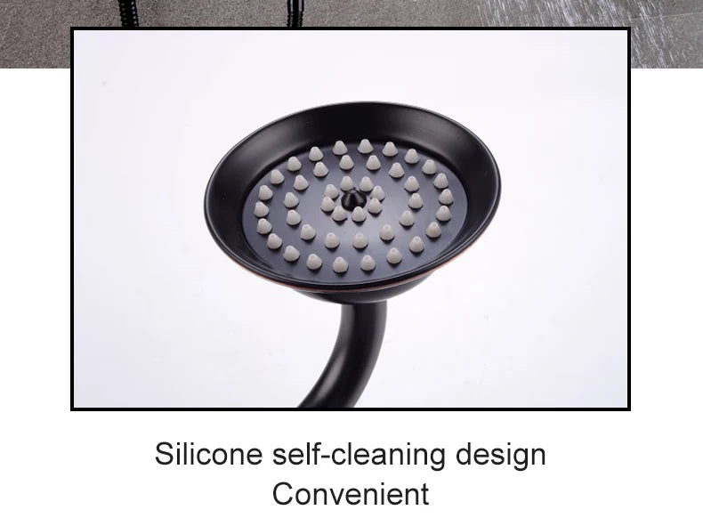 ELLEN Wall Mounted Bathroom Bath Faucet with Hand Shower Black Bath Tub Mixer Tap Bath Shower Mixer ELS2300