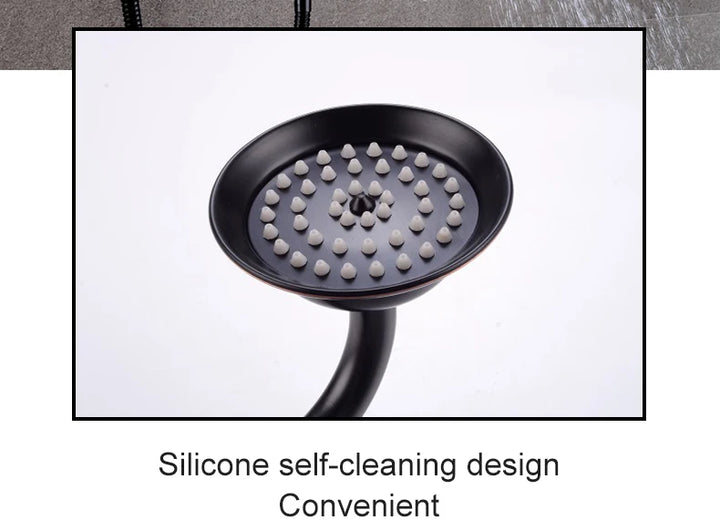 ELLEN Wall Mounted Bathroom Bath Faucet with Hand Shower Black Bath Tub Mixer Tap Bath Shower Mixer ELS2300