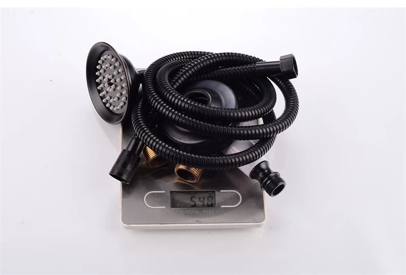 ELLEN Wall Mounted Bathroom Bath Faucet with Hand Shower Black Bath Tub Mixer Tap Bath Shower Mixer ELS2300