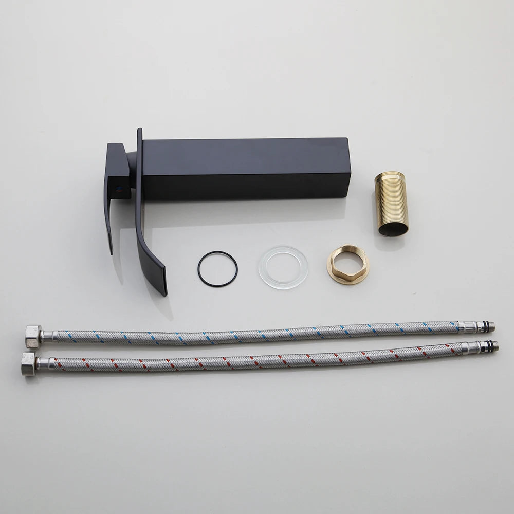 KEMAIDI Bathroom Sink Countertop Basin Bowl with Faucet Washroom Vessel Vanity Sinks Tempered Glass Basin Washbasin Faucet Set