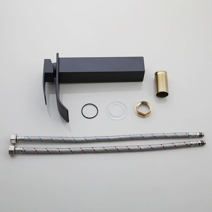 KEMAIDI Bathroom Sink Countertop Basin Bowl with Faucet Washroom Vessel Vanity Sinks Tempered Glass Basin Washbasin Faucet Set