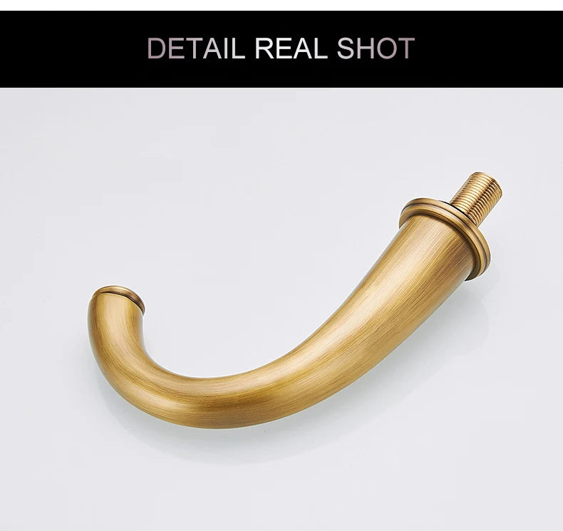 ELLEN Antique Bronze Bath Sink Faucet Double Handle Basin Sink Faucet Hot and Cold Water Mixer 3 Hole Bathroom Faucet ELF8001-3