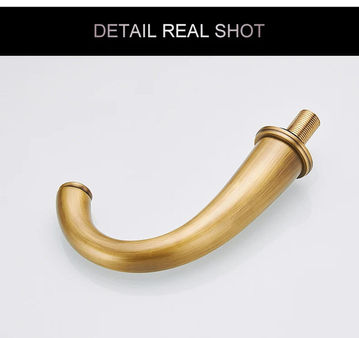 ELLEN Antique Bronze Bath Sink Faucet Double Handle Basin Sink Faucet Hot and Cold Water Mixer 3 Hole Bathroom Faucet ELF8001-3