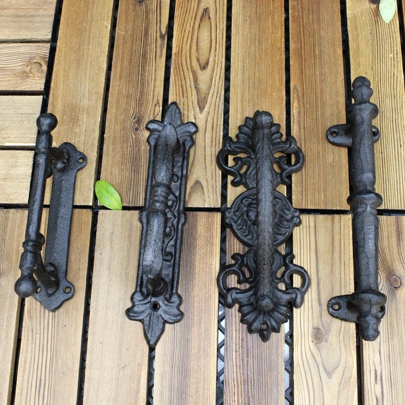 European retro garden Cast iron patio art door handles home decoration Wall decoration door handle room accessories