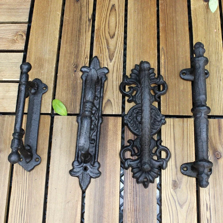 European retro garden Cast iron patio art door handles home decoration Wall decoration door handle room accessories
