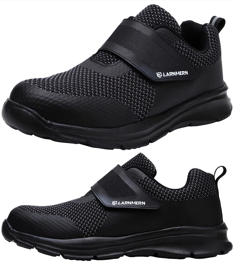 LARNMERN Men's Safety Shoes Steel Toe Construction Protective Footwear Lightweight 3D Shockproof Work Sneaker Shoes For Men