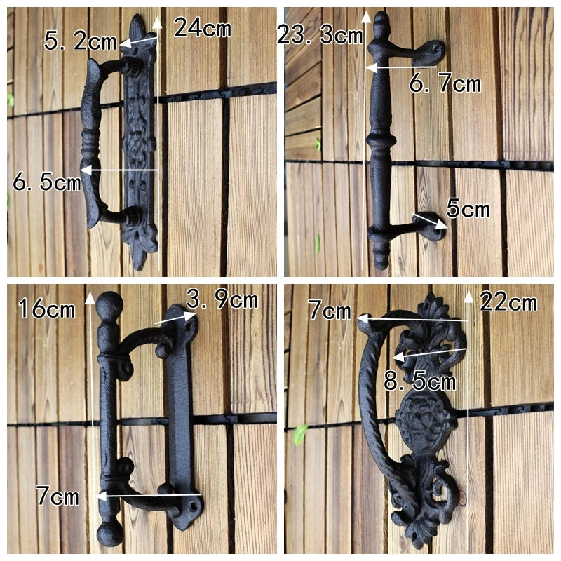 European retro garden Cast iron patio art door handles home decoration Wall decoration door handle room accessories