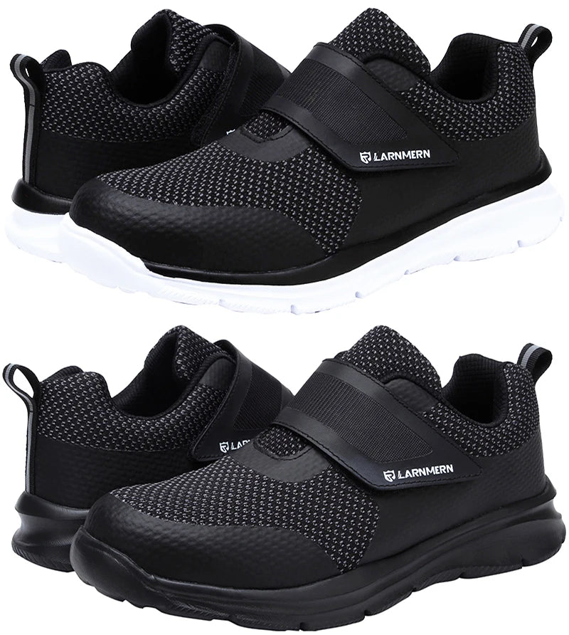 LARNMERN Men's Safety Shoes Steel Toe Construction Protective Footwear Lightweight 3D Shockproof Work Sneaker Shoes For Men