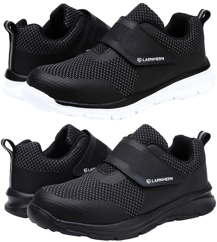LARNMERN Men's Safety Shoes Steel Toe Construction Protective Footwear Lightweight 3D Shockproof Work Sneaker Shoes For Men