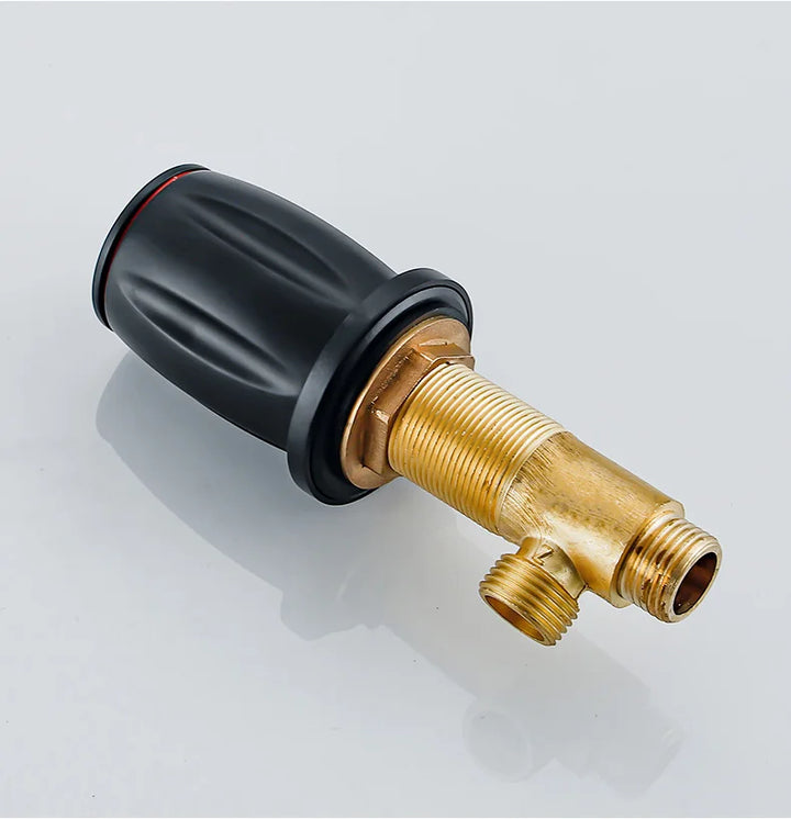 Brass Bathroom Faucet Set Dual Holder Three-hole Wash Basin Faucet Split Hot and Cold Water Sink Taps 5pc Black Tap