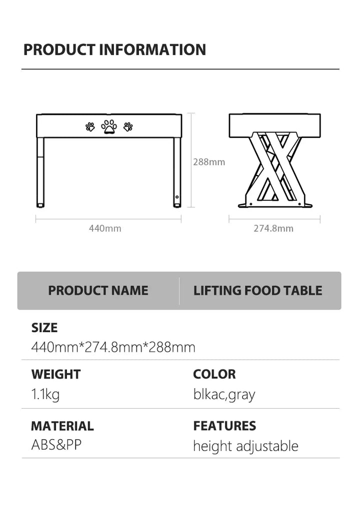 Dogs Double Bowls with Stand Adjustable Height for Medium Big Dog