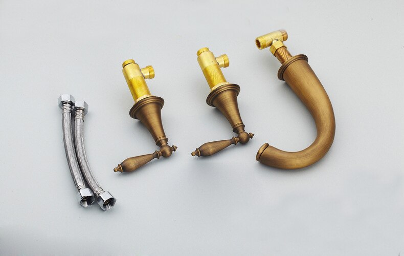 Brushed Nickel Widespread Basin Faucet Dual Handle Bathroom Sink Mixer Tap 3 Holes