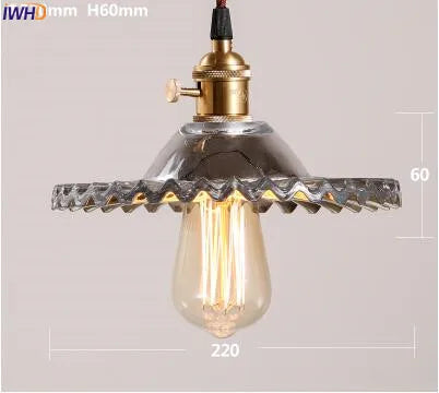 IWHD Glass Vintage Industrial Pendant Lighting Bar Restaurent LED Edison Bulb Light Fixtures Retro Loft Lamp Hanglamp