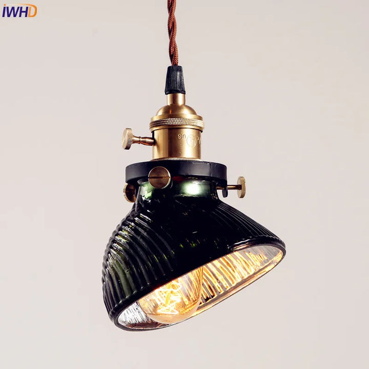 IWHD Glass Vintage Industrial Pendant Lighting Bar Restaurent LED Edison Bulb Light Fixtures Retro Loft Lamp Hanglamp