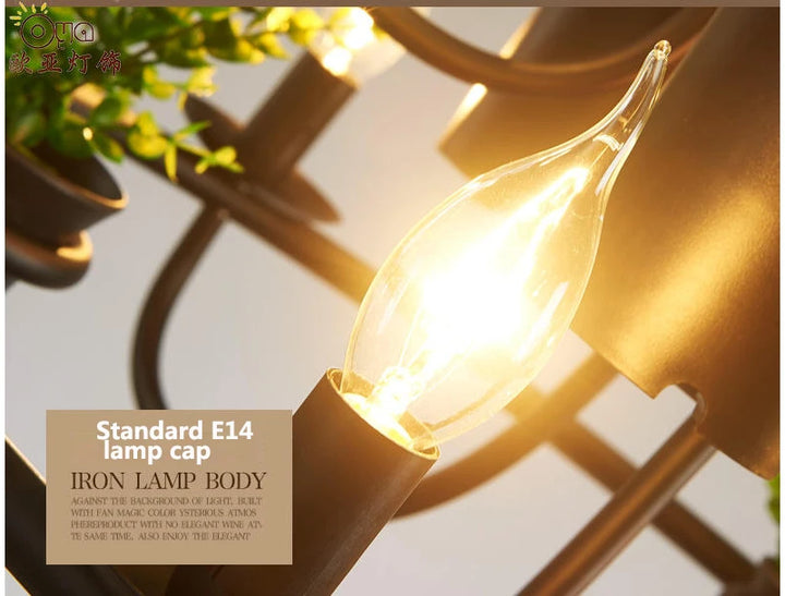 Vintage lamp Plant Flowerpot 4/7 Head Iron Pendant Lamp Art E14 Pendant Lamp