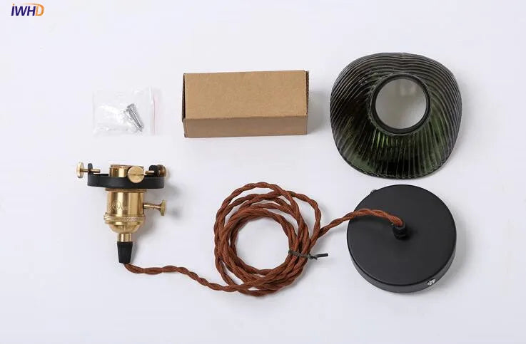 IWHD Glass Vintage Industrial Pendant Lighting Bar Restaurent LED Edison Bulb Light Fixtures Retro Loft Lamp Hanglamp