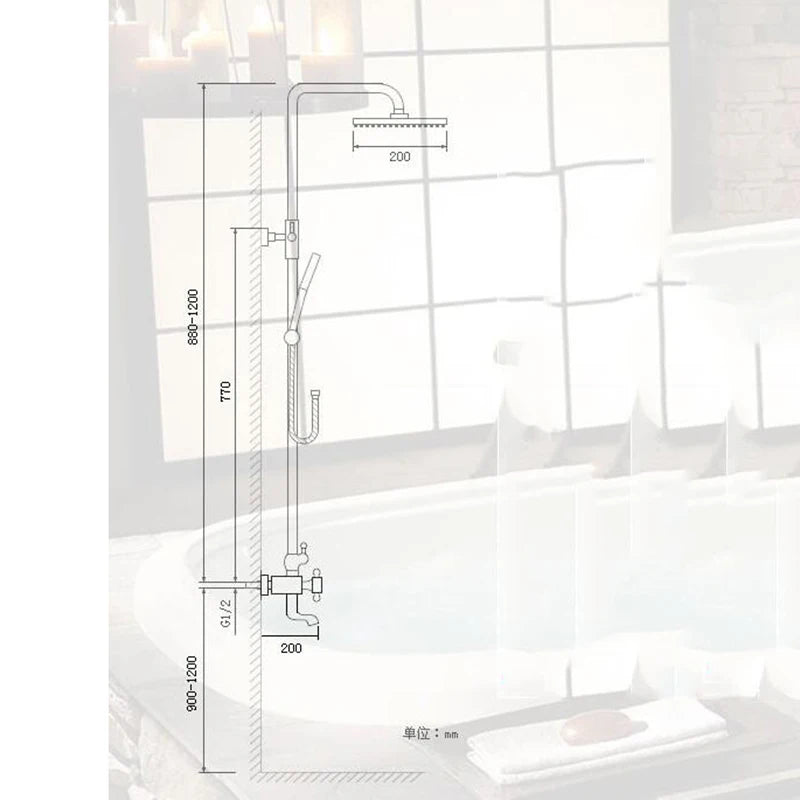 KEMAIDI Wall Mounted Shower Faucets Set Nickel Brushed Adjustable Rain Shower Bar Cold and Hot Water Mixer Shower sets