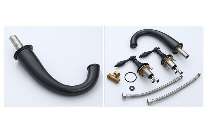 Brushed Nickel Widespread Basin Faucet Dual Handle Bathroom Sink Mixer Tap 3 Holes