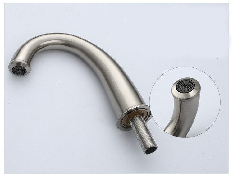 Brushed Nickel Widespread Basin Faucet Dual Handle Bathroom Sink Mixer Tap 3 Holes