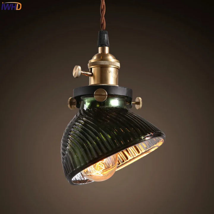 IWHD Glass Vintage Industrial Pendant Lighting Bar Restaurent LED Edison Bulb Light Fixtures Retro Loft Lamp Hanglamp