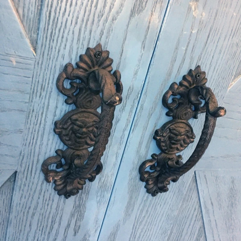 European retro garden Cast iron patio art door handles home decoration Wall decoration door handle room accessories