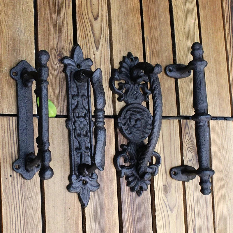 European retro garden Cast iron patio art door handles home decoration Wall decoration door handle room accessories