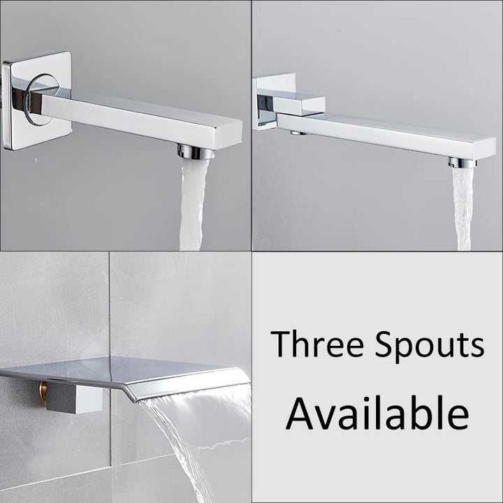 Chrome Bathroom Digital Display Shower Faucet Set Rainfall Shower LCD 2-way Mixer Tap Bathtub Shower System Bath Shower Mixer