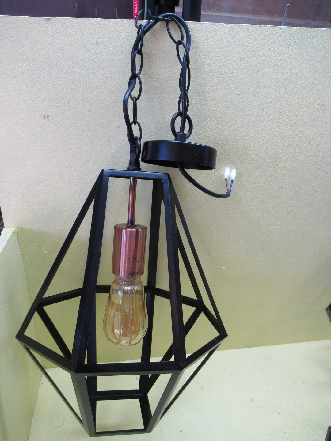 Diamond Shape Cage Pendant Light 350H x 270W x 270D