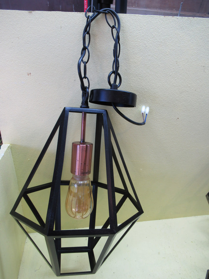 Diamond Shape Cage Pendant Light 350H x 270W x 270D