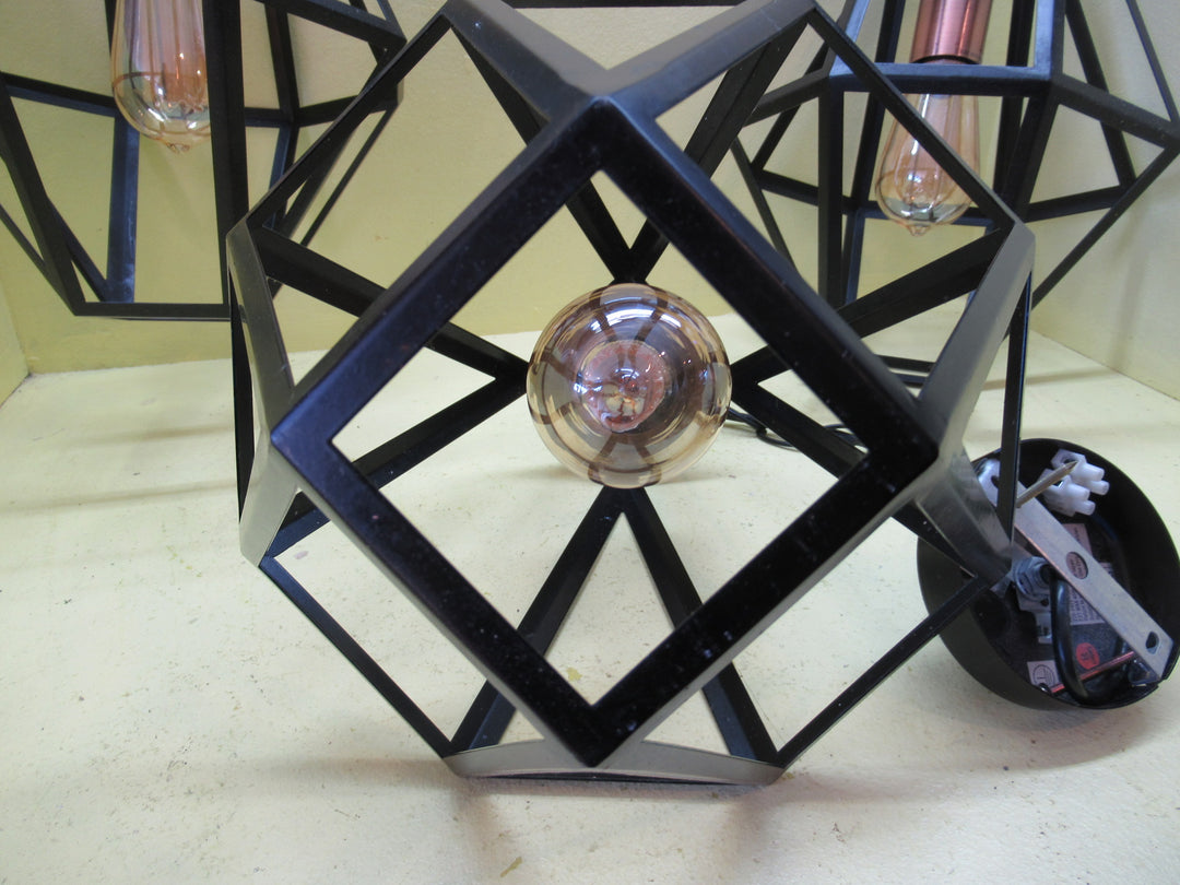 Diamond Shape Cage Pendant Light 350H x 270W x 270D