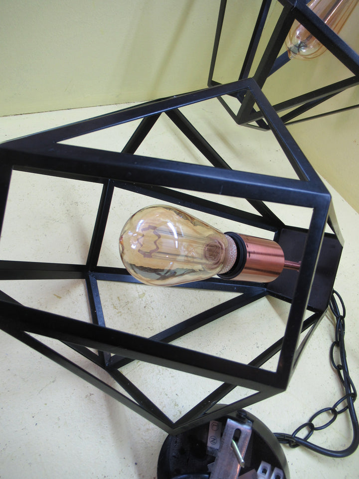 Diamond Shape Cage Pendant Light 350H x 270W x 270D