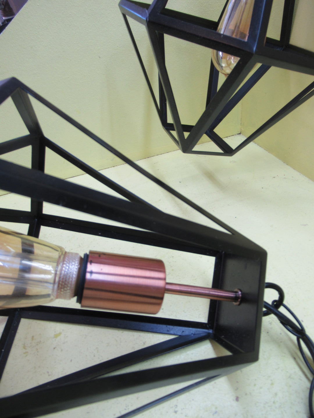 Diamond Shape Cage Pendant Light 350H x 270W x 270D