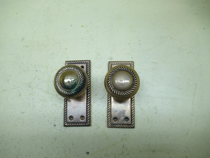 Brass Rectangle Twisted Rope Edge Knob Latch Handles 60H x 110L x 40W