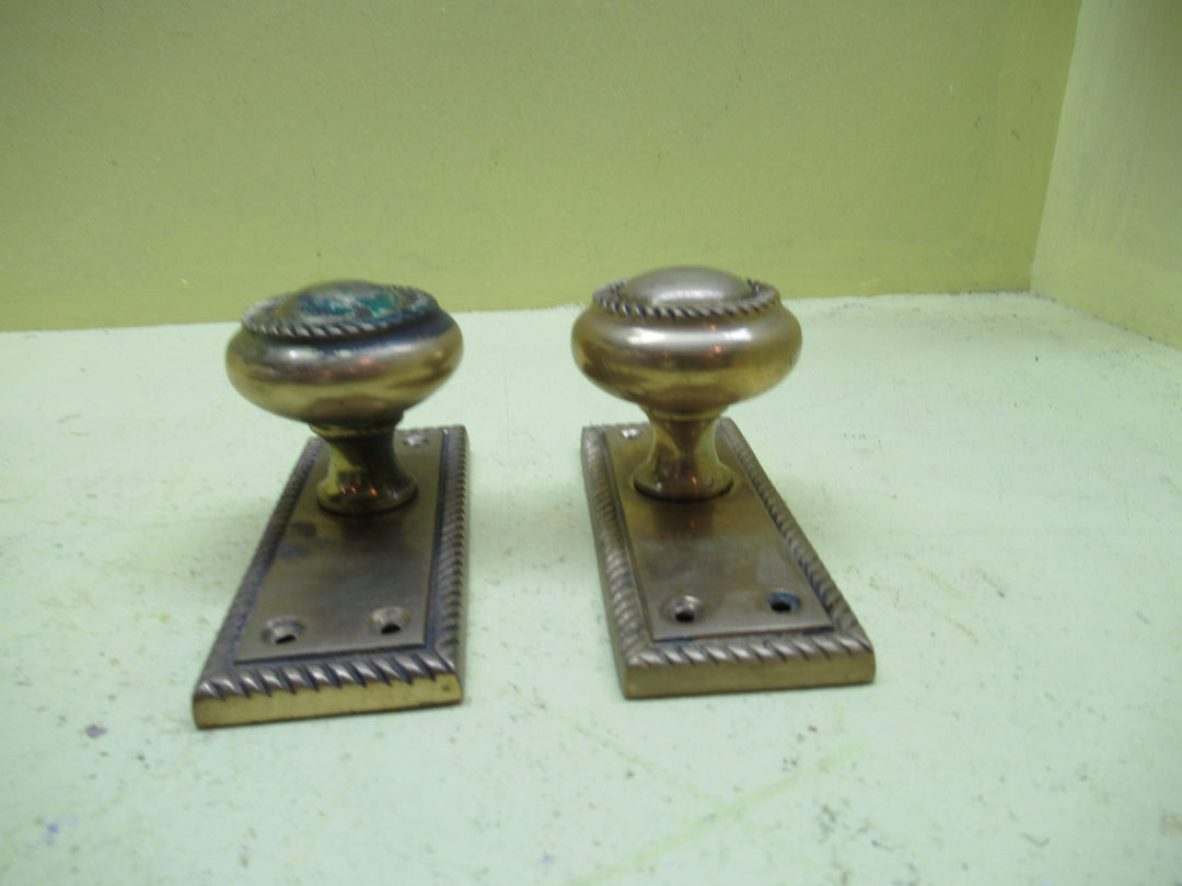 Brass Rectangle Twisted Rope Edge Knob Latch Handles 60H x 110L x 40W