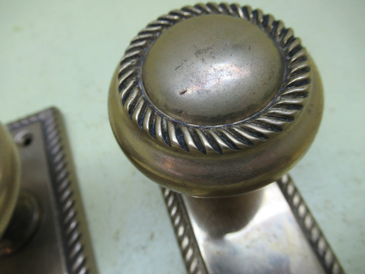 Brass Rectangle Twisted Rope Edge Knob Latch Handles 60H x 110L x 40W