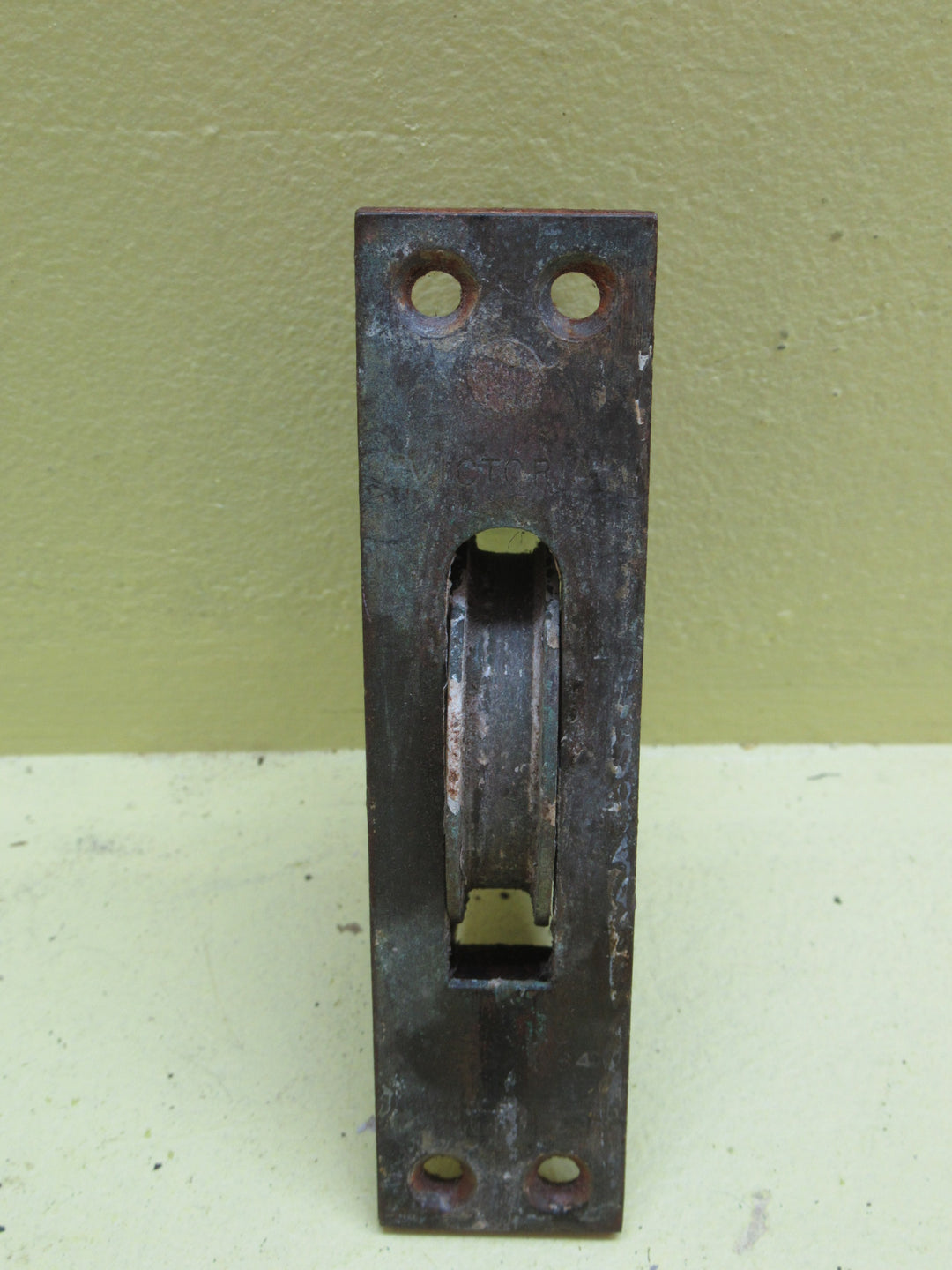 Brass Front Angled Rectangle Sash Pulley 125L x 30W/Body 80H x 50D x 12W