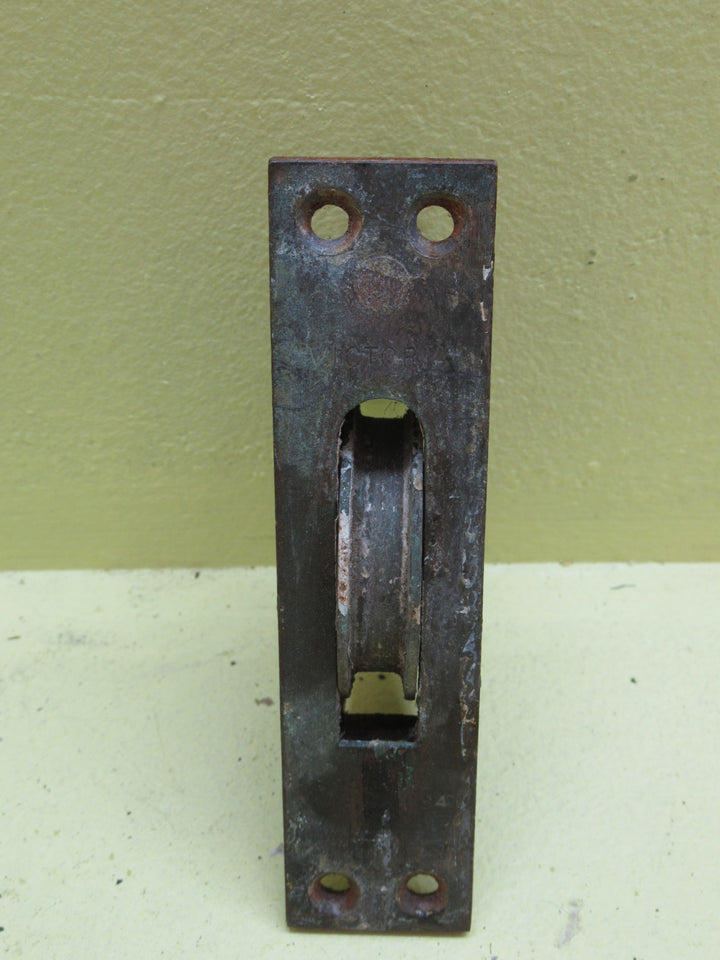 Brass Front Angled Rectangle Sash Pulley 125L x 30W/Body 80H x 50D x 12W