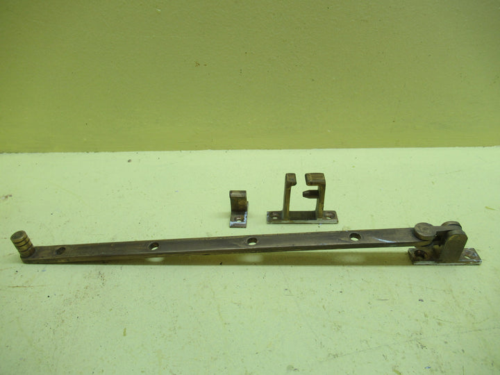 Complete Brass Ribbed End Stay 310H x 12W