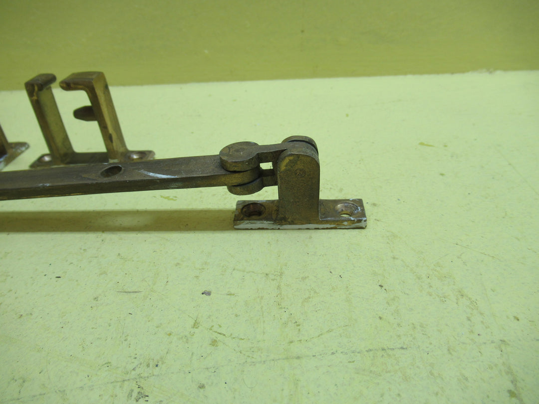 Complete Brass Ribbed End Stay 310H x 12W