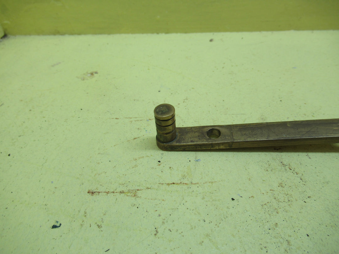 Complete Brass Ribbed End Stay 310H x 12W