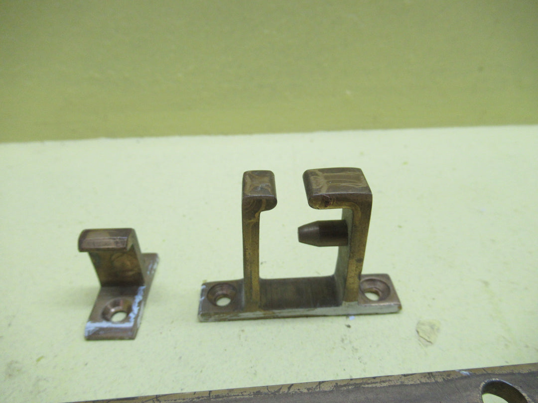 Complete Brass Ribbed End Stay 310H x 12W