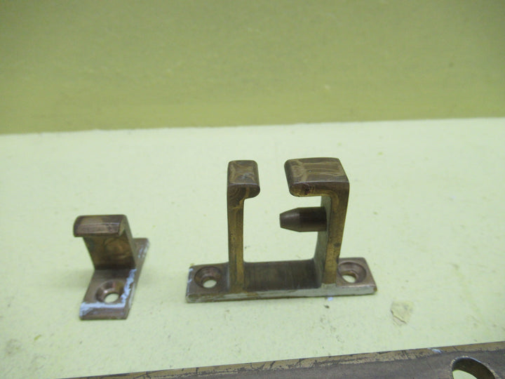 Complete Brass Ribbed End Stay 310H x 12W