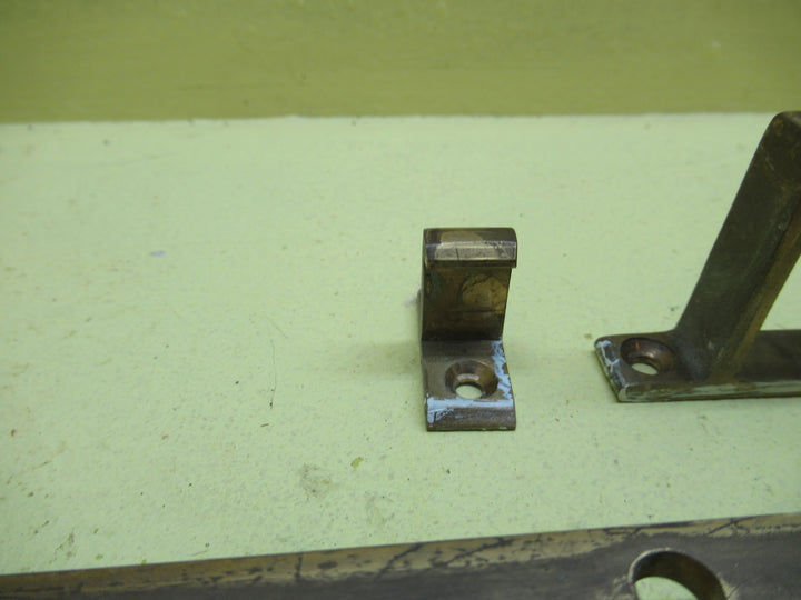 Complete Brass Ribbed End Stay 310H x 12W