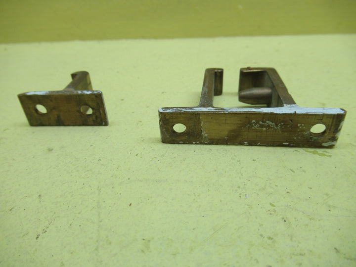 Complete Brass Ribbed End Stay 310H x 12W