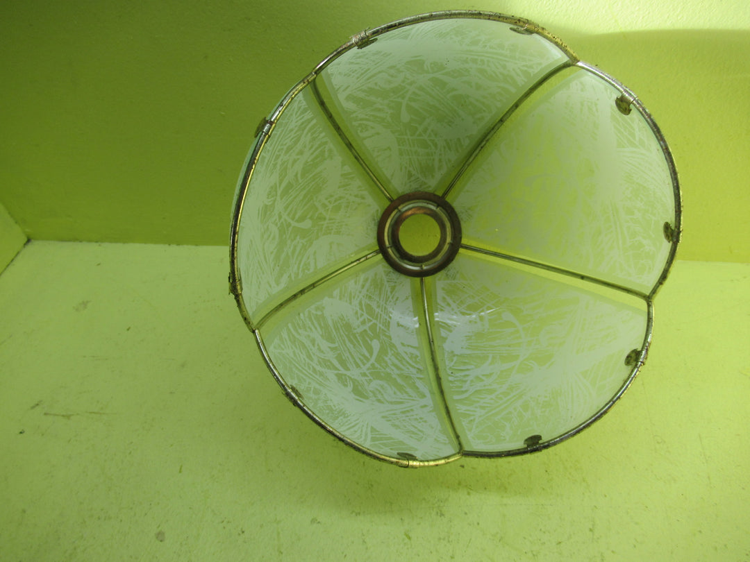 Retro Scribble Obscure Glass Sedgemented Glass & Brass Shades 220Dia x 135H