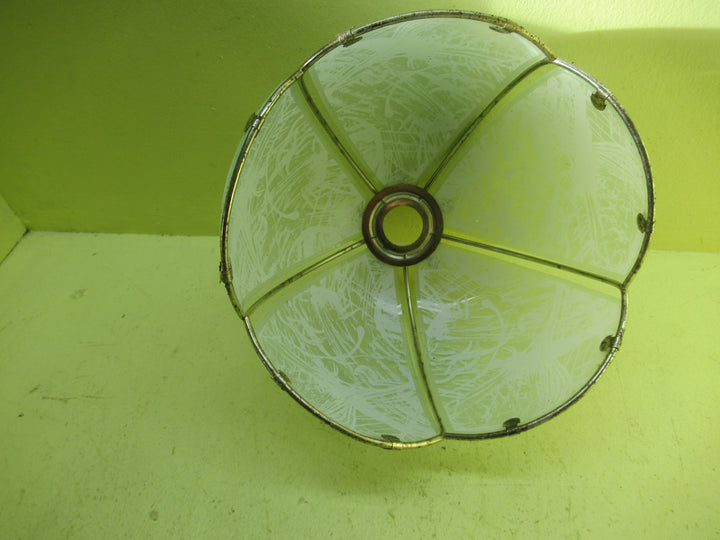 Retro Scribble Obscure Glass Sedgemented Glass & Brass Shades 220Dia x 135H