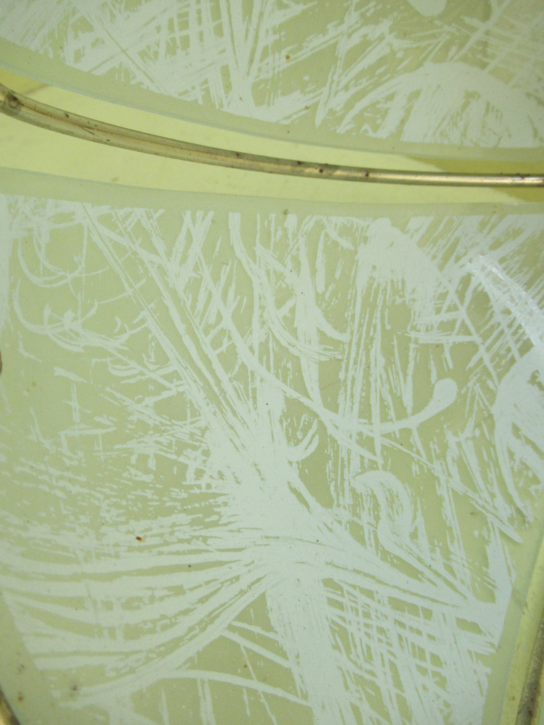 Retro Scribble Obscure Glass Sedgemented Glass & Brass Shades 220Dia x 135H