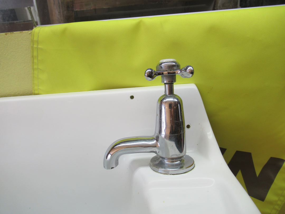 Narrow Plastic Basin with a Towel Rail & Cover that hides Plumbing 54H x 48W x 190D