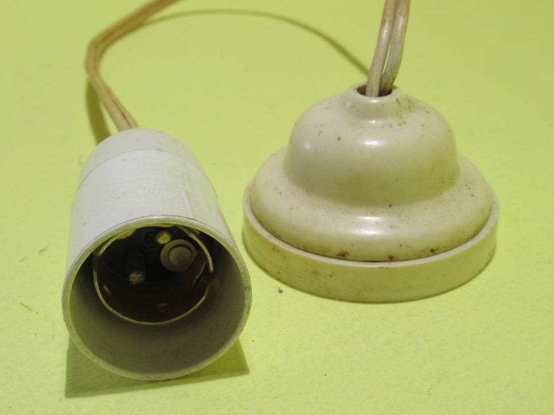 Brown Bakelite Pendant Ceiling Fitting with Lamp Holder 65D x 50H/30D x 50H